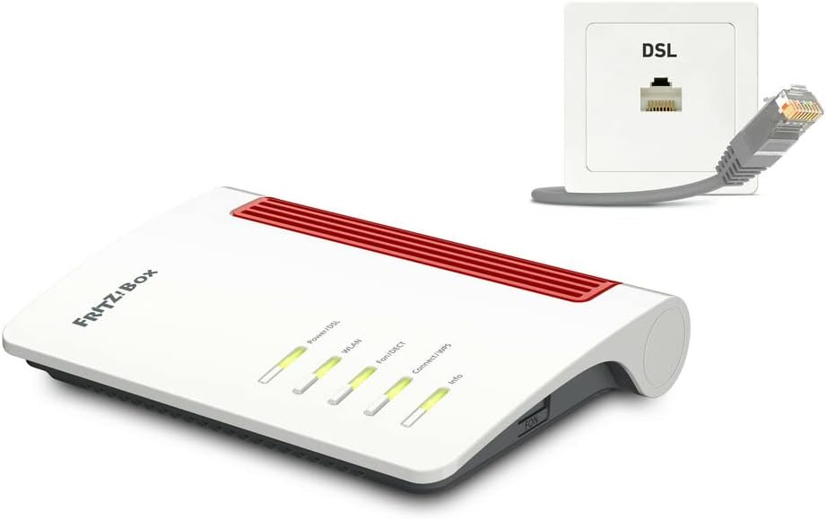 AVM FRITZ!Box 7530 AX International (WI-FI 6 Router (DSL/VDSL, 1.800 MBit/s (5GHz) & 600 MBit/s (2,4GHz), bis zu 300 MBit/s mit VDSL-Supervectoring 35b, WLAN Mesh, DECT-Basis, Media Server)