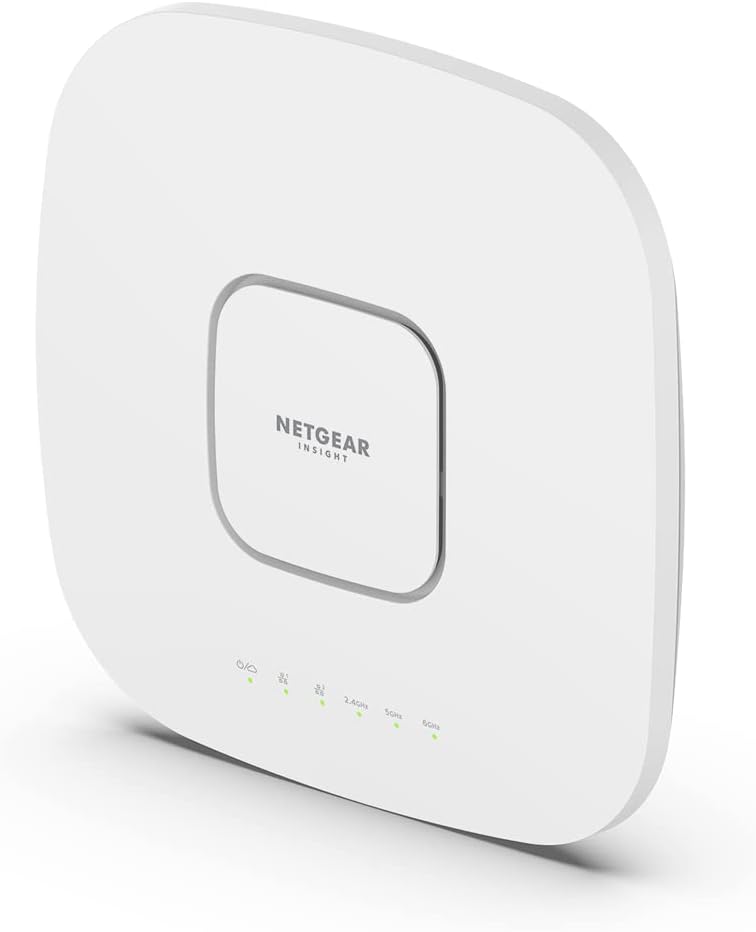 NETGEAR WAX630E WiFi 6E WLAN Access Point (AXE7800 Tri-Band, WPA3, 802.11ax Mesh-fähig, 2.5G LAN, Lokal oder Insight Remote Management, PoE++ powered - Netzteil optional)