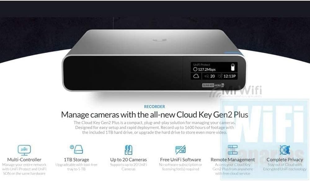 Ubiquiti Networks UniFi Cloud Key Gen2 Plus Server zur Netzwerküberwachung Gigabit Ethernet