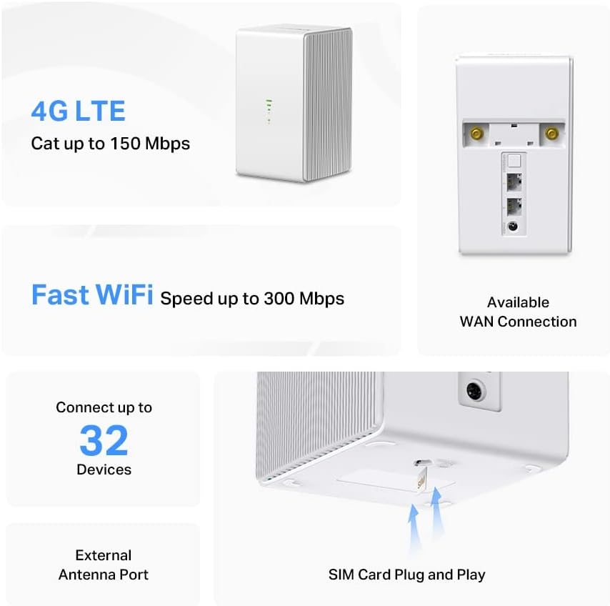 Mercusys MB110-4G routeur sans fil Ethernet Monobande (2,4 GHz) Blanc