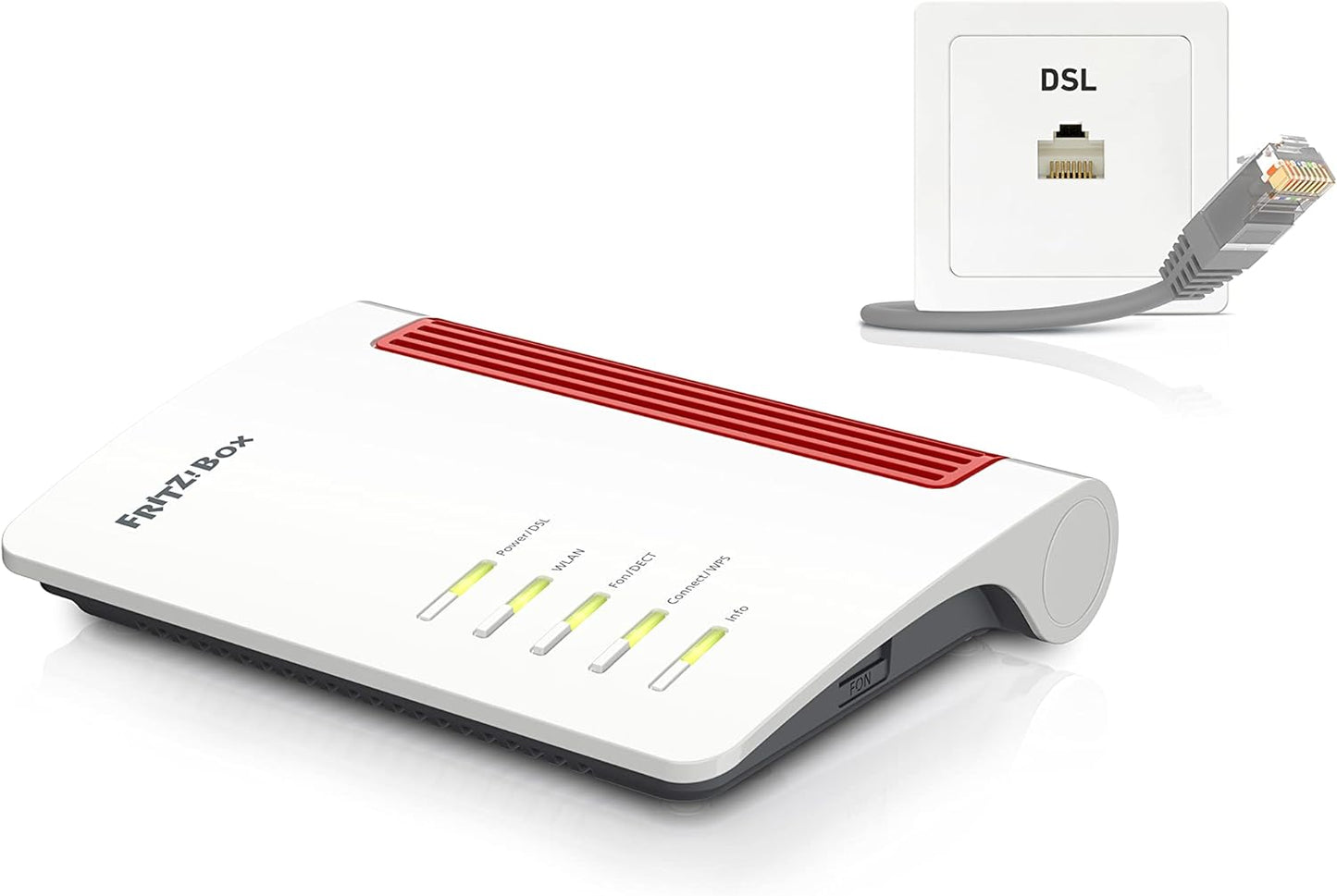 AVM FRITZ!Box 7530 AX WI-FI 6 Router (DSL/VDSL,1.800 MBit/s (5GHz)&600 MBit/s (2,4 GHz),bis zu 300 MBit/s mit VDSL-Supervectoring 35b,WLAN Mesh, DECT-Basis, geeignet für Deutschland)
