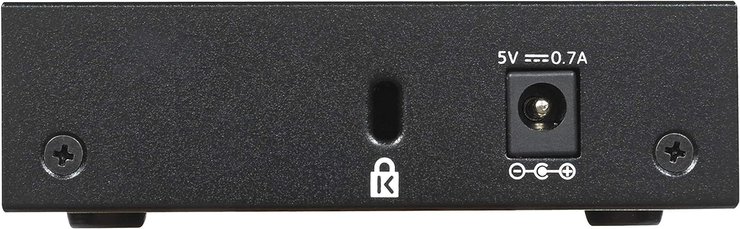 NETGEAR GS305 LAN Switch 5 Port Netzwerk Switch (Plug-and-Play Gigabit Switch LAN Splitter, LAN Verteiler, Ethernet Hub lüfterlos, robustes Metallgehäuse), Schwarz