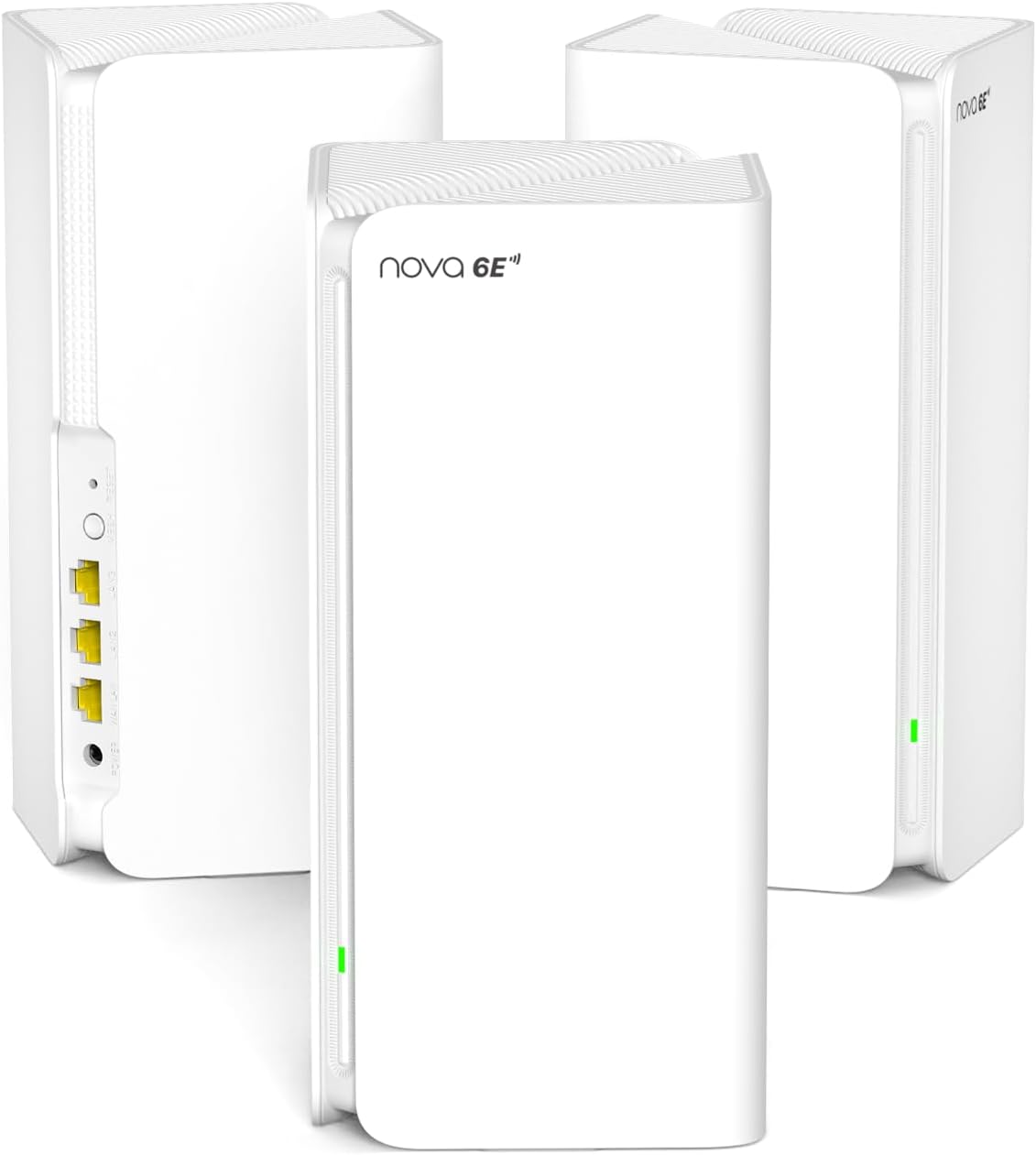 Tenda Nova MX21-Pro Mesh WLAN Wi-Fi 6E System, AXE5700 Tri-Band(Unterstützt 6G-Band) Mesh WiFi Repeater & Router Kompatibel mit Amazon Alexa. empfohlen für Häuser mit 4-7 Schlafzimmern