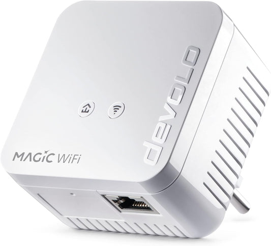 devolo Magic 1 WiFi mini: Ergänzungsadapter für zuverlässiges WLAN einfach via Stromleitung durch Wände und Decken, Mesh, G.hn-Technologie, Gäste-WLAN, Schweizer Stecker