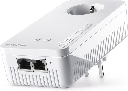 devolo Magic 2 WiFi next Erweiterungsadapter, WLAN Powerline Adapter -bis 2.400 Mbit/s, dLAN 2.0, weiß